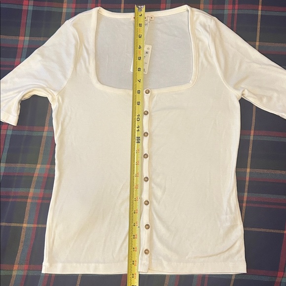 Marine Layer Lexi Button Through Square Neck Top - Picture 6 of 7